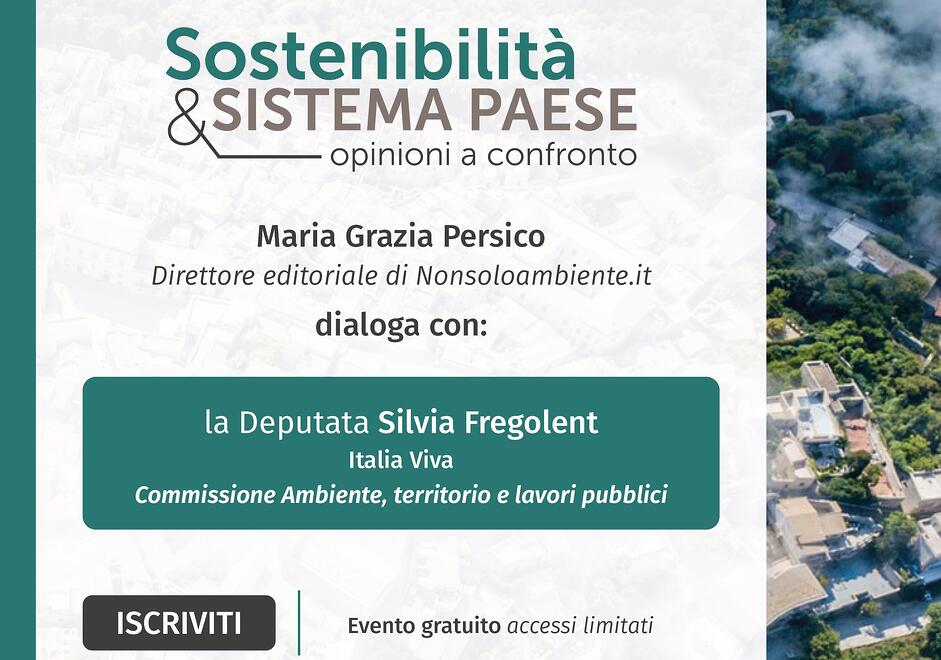 Sostenibilità e Sistema Paese. Ospite la Deputata Silvia Fregolent